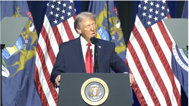 Donald Trump, despite sounding like this during a portion of a speech mocking Joe Biden, a man with cancer who hasn't been POTUS for nearly a year, is currently alive.